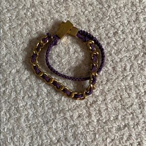 a very cute purple and gold bracelet